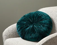 Pleated Velvet Round Cushion