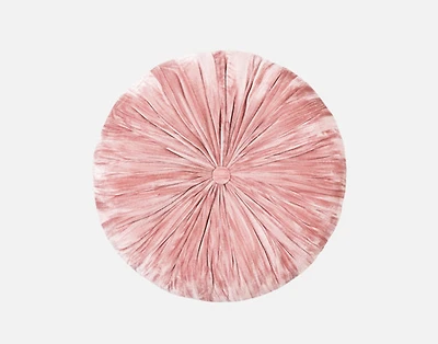 Pleated Velvet Round Cushion
