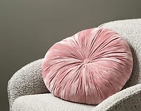 Pleated Velvet Round Cushion