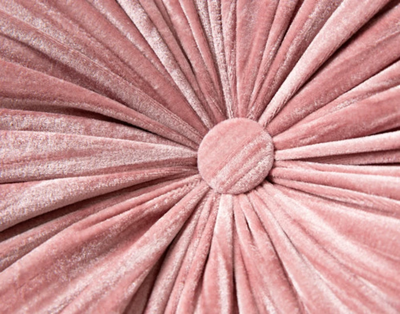 Pleated Velvet Round Cushion