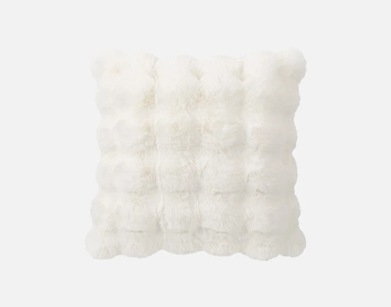Bubble Faux Fur Square Cushion