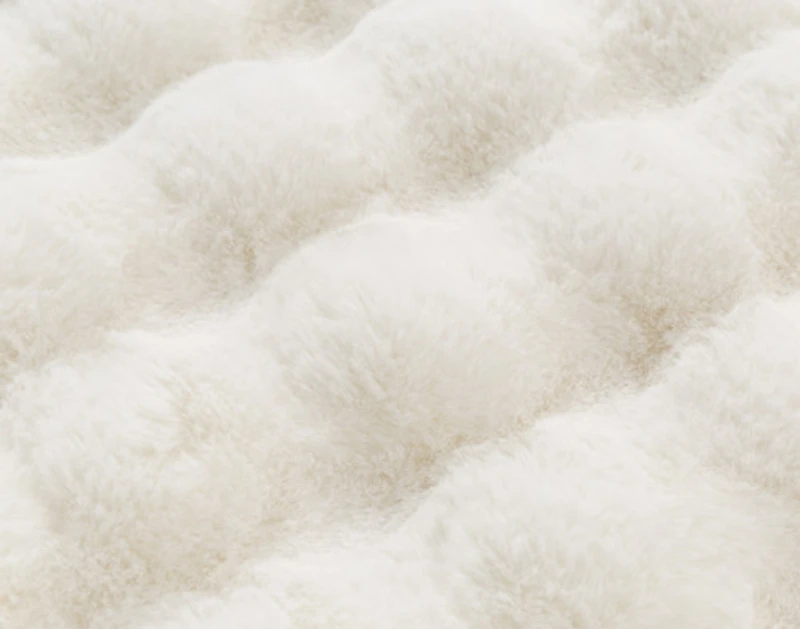Bubble Faux Fur Square Cushion