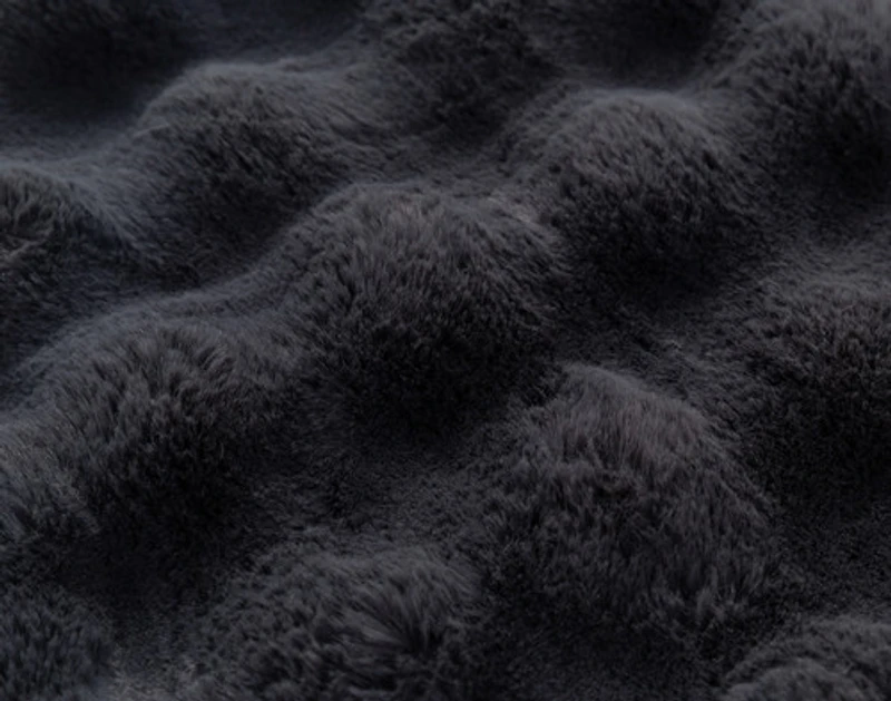 Bubble Faux Fur Square Cushion