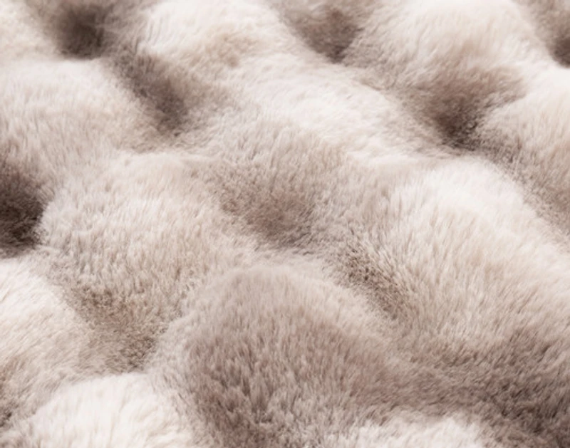 Bubble Faux Fur Square Cushion