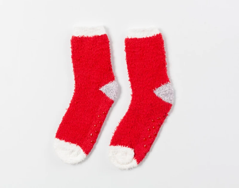 Non Slip Lounge Socks - Red