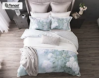 Persuasion Floral Duvet Cover, TENCEL Lyocell, Floral, White,