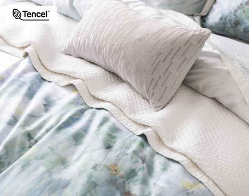 Persuasion Floral Duvet Cover, TENCEL Lyocell, Floral, White,