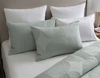 Tempo Duvet Cover, Cotton, Geometric, Green, King