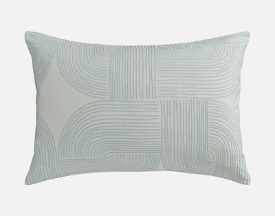 Tempo Pillow Sham, Geometric, Green, Queen