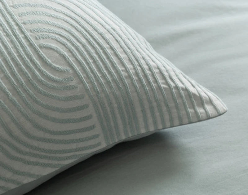 Tempo Pillow Sham, Geometric, Green, Queen