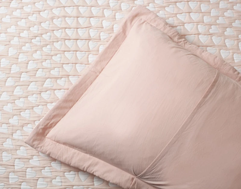 Sweetheart Cotton Blend Coverlet Set, Contemporary, Pink, Twin