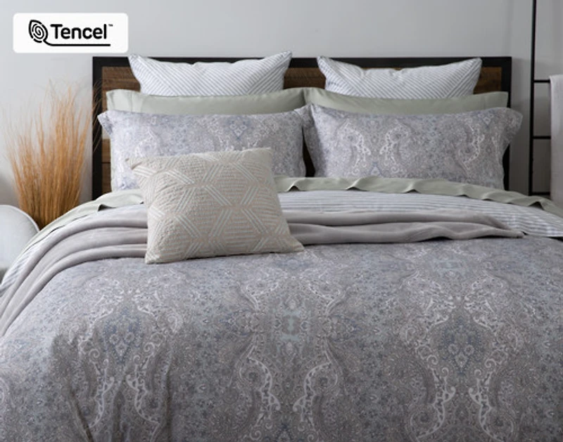 Bayview Duvet Cover, Paisley, Green,