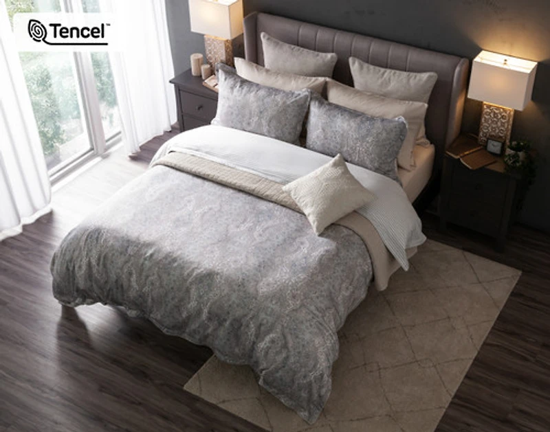 Bayview Duvet Cover, Paisley, Green,