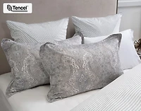 Bayview Pillow Sham, Paisley, Green, Queen