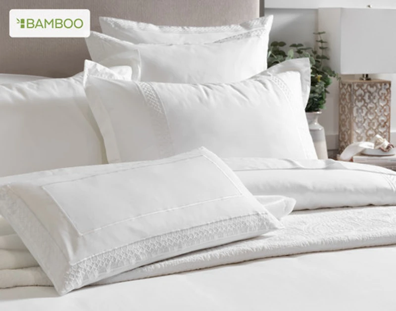 Monroe White Pillow Sham, Geometric,