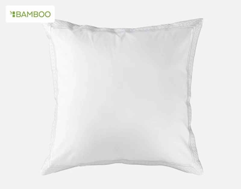 Monroe White Euro Sham, Geometric, 26" x 26"