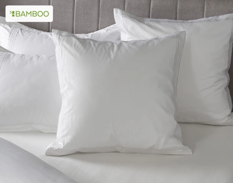 Monroe White Euro Sham, Geometric, 26" x 26"