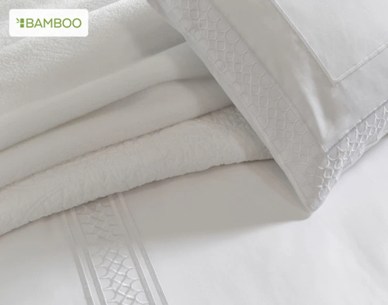 Monroe White Euro Sham, Geometric, 26" x 26"