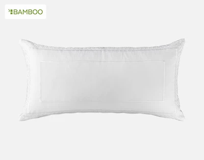 Monroe White Boudoir Pillow Cover, Geometric, Black, 24" x 12"