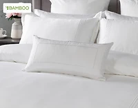 Monroe White Boudoir Pillow Cover, Geometric, Black, 24" x 12"