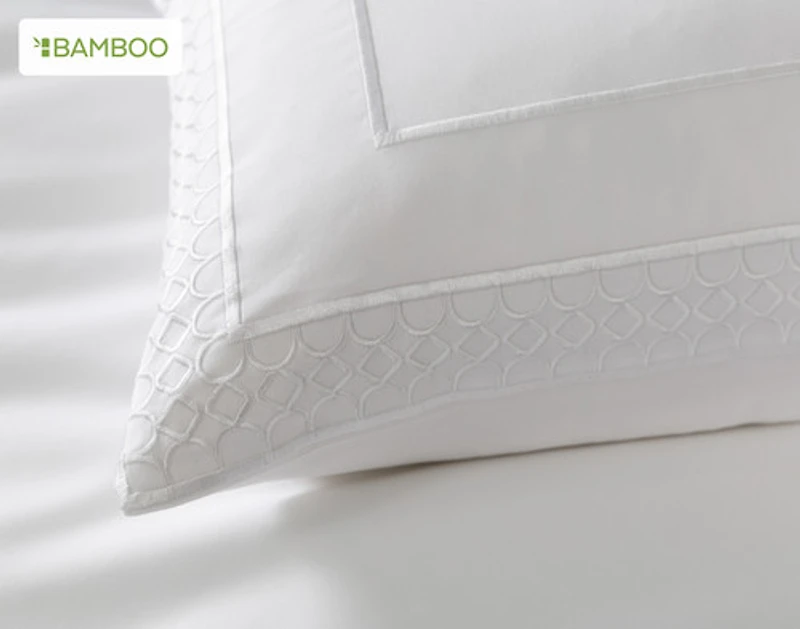Monroe White Boudoir Pillow Cover, Geometric, Black, 24" x 12"