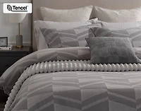 Mazama Duvet Cover, Cotton, TENCEL Lyocell, Geometric, Grey,