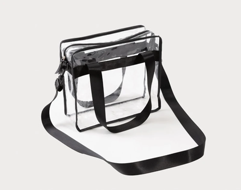 Clear Crossbody Bag, Blue,