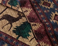 Deer Creek Cotton Quilt Set, Scenic, Brown, Queen