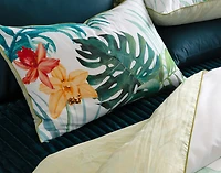 Palawan Tropical Duvet Cover, Cotton Set, Botanical, Green,