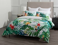 Palawan Tropical Duvet Cover, Cotton Set, Botanical, Green,