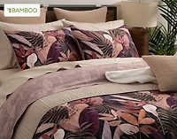 Anguilla Tropical Duvet Cover, Bamboo Cotton, Botanical, Purple,