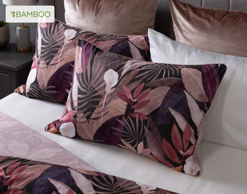 Anguilla Tropical Duvet Cover, Bamboo Cotton, Botanical, Purple,