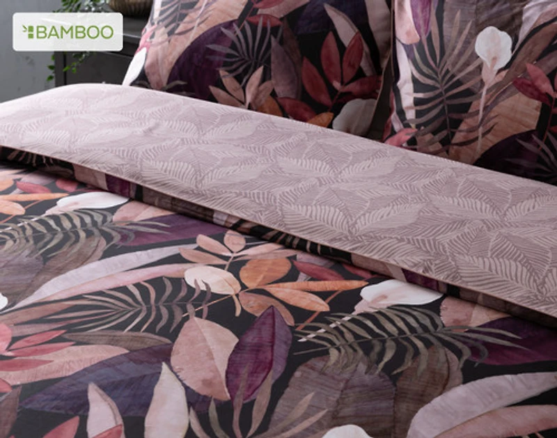 Anguilla Tropical Duvet Cover, Bamboo Cotton, Botanical, Purple,