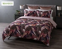 Anguilla Tropical Duvet Cover, Bamboo Cotton, Botanical, Purple,