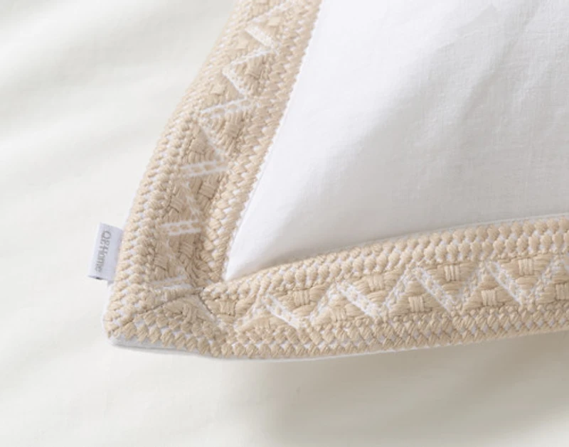 Dorado Euro Sham, Geometric, White, 26" x 26"