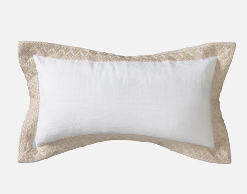 Dorado Boudoir Pillow Cover, Geometric, White, 24" x 12"