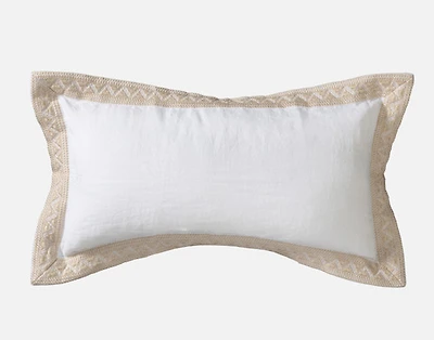 Dorado Boudoir Pillow Cover, Geometric, White, 24" x 12"