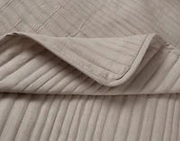 Mica Quilt Set, Geometric, Beige, Queen