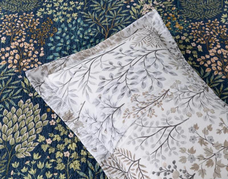 Kindred Cotton Quilt Set, Botanical, Blue,