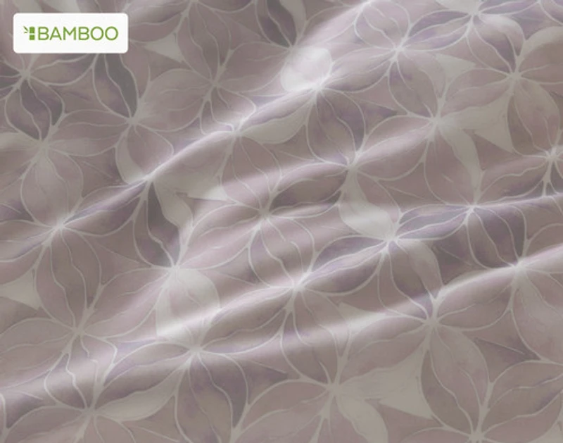 Casano Duvet Cover, Bamboo Cotton, Botanical, White,