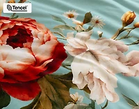 Rosetti Floral Duvet Cover, TENCEL Lyocell, Floral, Blue,