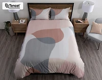 Tarna Contemporary Duvet Cover, TENCEL Lyocell, Geometric, Orange,