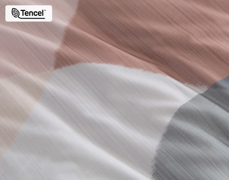 Tarna Contemporary Duvet Cover, TENCEL Lyocell, Geometric, Orange,