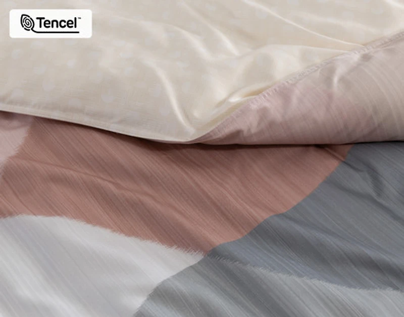 Tarna Contemporary Duvet Cover, TENCEL Lyocell, Geometric, Orange,