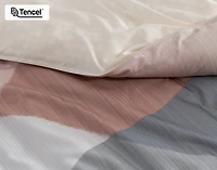 Tarna Contemporary Duvet Cover, TENCEL Lyocell, Geometric, Orange,