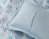 Eliana Recycled Polyester Coverlet Set, Botanical, Blue,