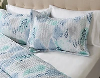 Eliana Recycled Polyester Coverlet Set, Botanical, Blue,