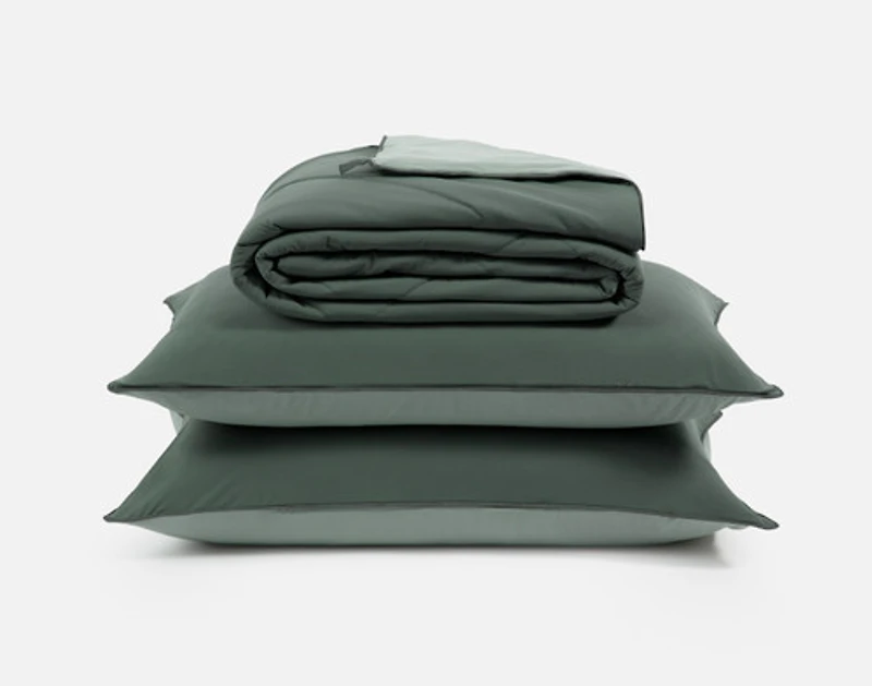 3-Piece Cool Bedding For Hot Sleepers Bundle - Balsam, Green