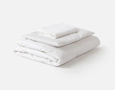 3-Piece Nature's Nest Crib-Sized Bedding Bundle, RDS Certified, White