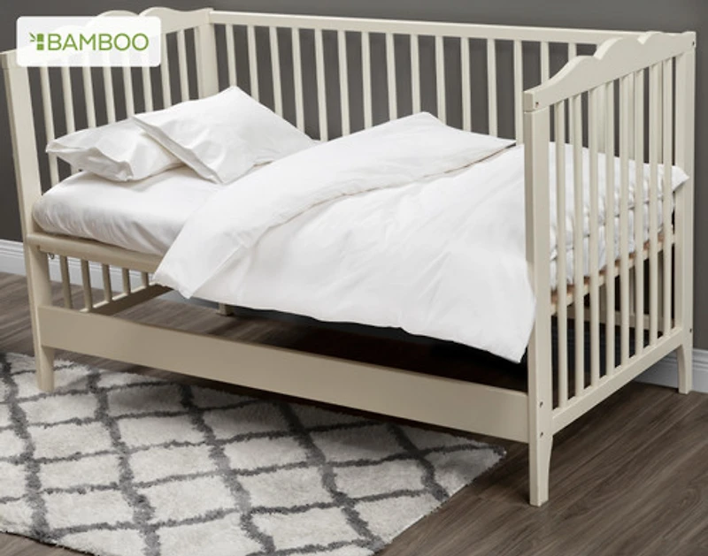 3-Piece Nature's Nest Crib-Sized Bedding Bundle, RDS Certified, White